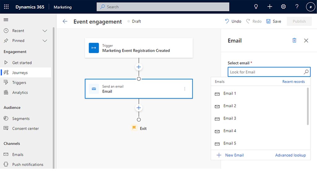 Use event-registration trigger journeys and send welcome emails to attendees once they registered.